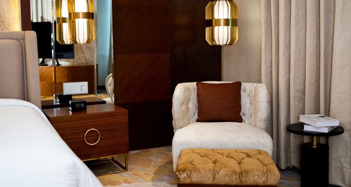 Luxury hotel room in Manchester city centre